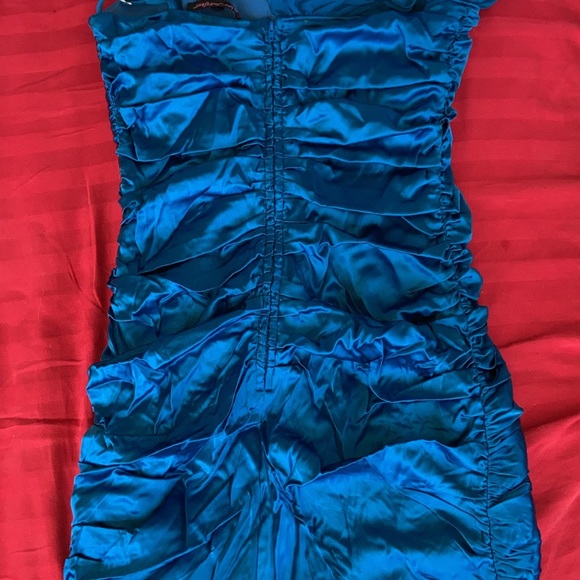 BETSEY JOHNSON ROYAL BLUE MERMAID SILK COCKTAIL DRESS💙 - Picture 6 of 7